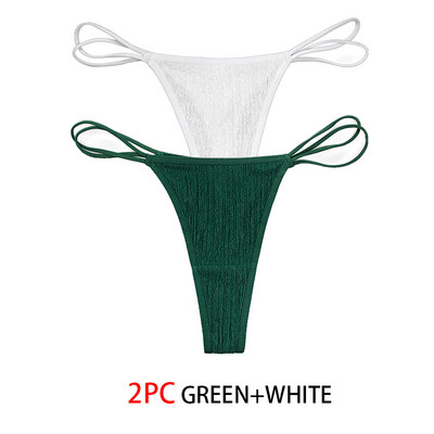 2 buc. Tanga sexy cu șnur pentru femei Chiloți cu talie joasă pentru femei Chiloți solizi Lenjerie intima confortabilă Lenjerie intimă Tanga