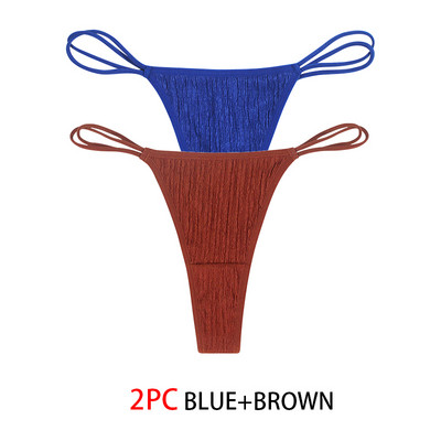2 buc. Tanga sexy cu șnur pentru femei Chiloți cu talie joasă pentru femei Chiloți solizi Lenjerie intima confortabilă Lenjerie intimă Tanga
