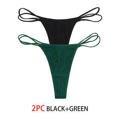 2 buc. Tanga sexy cu șnur pentru femei Chiloți cu talie joasă pentru femei Chiloți solizi Lenjerie intima confortabilă Lenjerie intimă Tanga