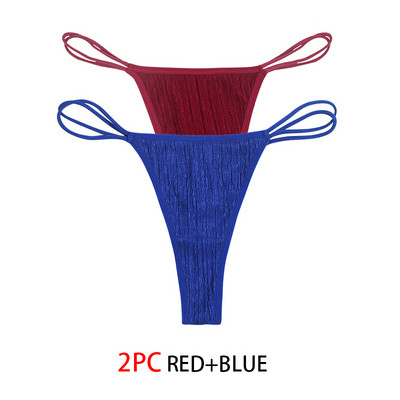 2 buc. Tanga sexy cu șnur pentru femei Chiloți cu talie joasă pentru femei Chiloți solizi Lenjerie intima confortabilă Lenjerie intimă Tanga