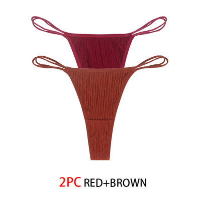 2 buc. Tanga sexy cu șnur pentru femei Chiloți cu talie joasă pentru femei Chiloți solizi Lenjerie intima confortabilă Lenjerie intimă Tanga