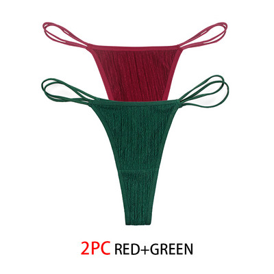 2 buc. Tanga sexy cu șnur pentru femei Chiloți cu talie joasă pentru femei Chiloți solizi Lenjerie intima confortabilă Lenjerie intimă Tanga