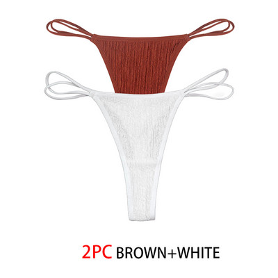 2 buc. Tanga sexy cu șnur pentru femei Chiloți cu talie joasă pentru femei Chiloți solizi Lenjerie intima confortabilă Lenjerie intimă Tanga