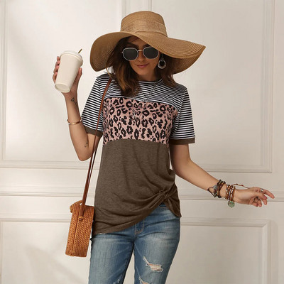 Dámske tričko s krátkym rukávom, jednoduché štýly, ležérne tričko s krátkym rukávom, dámske oblečenie s krátkym rukávom a výstrihom do O-krku.