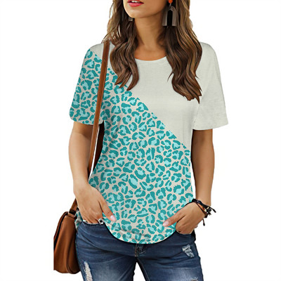 Dámske tričko s krátkym rukávom, jednoduché štýly, ležérne tričko s krátkym rukávom, dámske oblečenie s krátkym rukávom a výstrihom do O-krku.