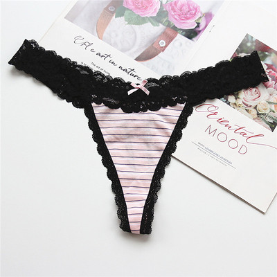 Voplidia 2XL Lenjerie de corp din bumbac de dimensiuni mari pentru femei Chiloți sexy Thong și G Strings Femei fără sudură Dantela Tanga Lenjerie hipster