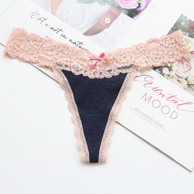 Voplidia 2XL Lenjerie de corp din bumbac de dimensiuni mari pentru femei Chiloți sexy Thong și G Strings Femei fără sudură Dantela Tanga Lenjerie hipster