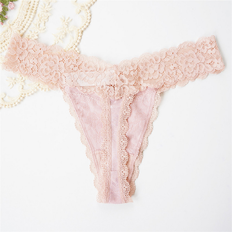 Voplidia 2XL Lenjerie de corp din bumbac de dimensiuni mari pentru femei Chiloți sexy Thong și G Strings Femei fără sudură Dantela Tanga Lenjerie hipster