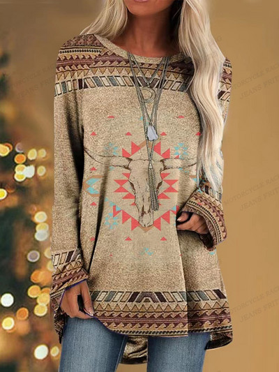 Ženska majica kratkih rukava s 3d printom vuka Ženske modne majice s životinjama Ležerne majice s dugim rukavima Vintage majice širokih majica sova