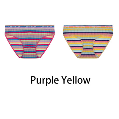 2PCS/Set Ženske pamučne gaćice veće veličine M-4XL Udobno donje rublje Seksi šareno donje rublje s duginim prugama Slatke gaćice za djevojke NK608