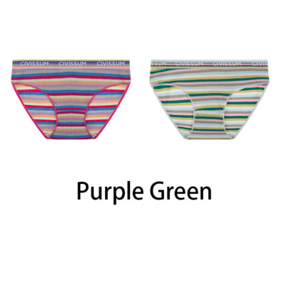 2PCS/Set Ženske pamučne gaćice veće veličine M-4XL Udobno donje rublje Seksi šareno donje rublje s duginim prugama Slatke gaćice za djevojke NK608