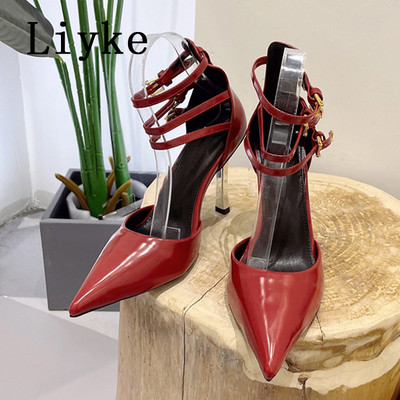 Liyke Mărimea 35-41 Sexy Fetish Tocuri Înalte Femei Pompe 2023 Moda gleznă Curea Curea Pantofi de club de noapte Sandale de vară pentru femei