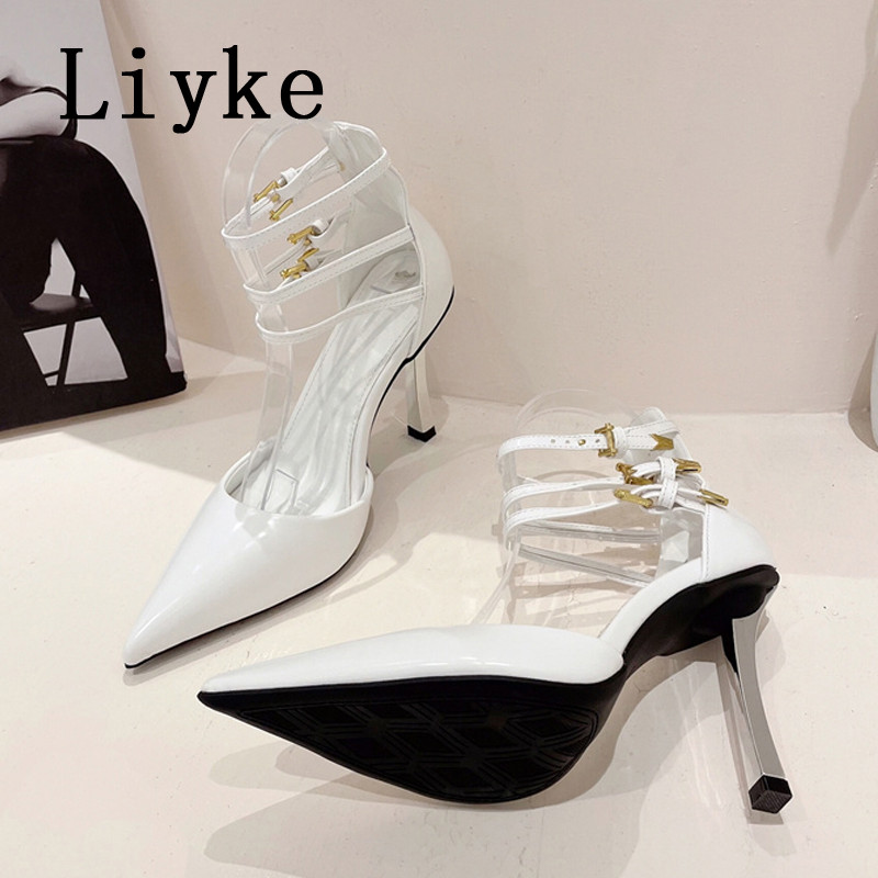 Liyke Mărimea 35-41 Sexy Fetish Tocuri Înalte Femei Pompe 2023 Moda gleznă Curea Curea Pantofi de club de noapte Sandale de vară pentru femei