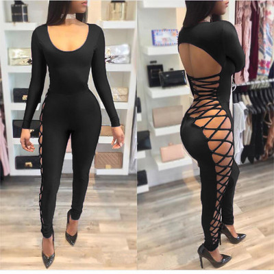 Uued nööriga nööriga komplekteerimisstiilis seksikad liibuvad kombinesoonid ööklubi peol lõbusad ühes tükis naiste püksid DS-8