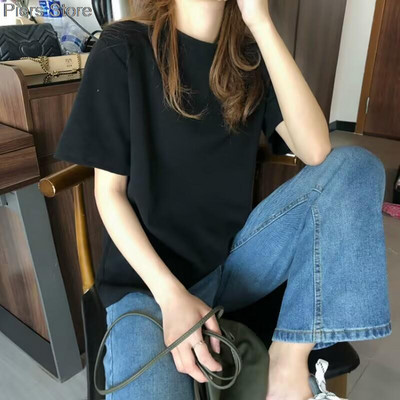 Noul tricou de primăvară vară tricou lung pentru femei Kawaii tricouri femei 2022 toamnă solid tricou supradimensionat alb cu mânecă lungă