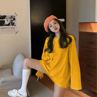 Noul tricou de primăvară vară tricou lung pentru femei Kawaii tricouri femei 2022 toamnă solid tricou supradimensionat alb cu mânecă lungă