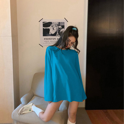 Noul tricou de primăvară vară tricou lung pentru femei Kawaii tricouri femei 2022 toamnă solid tricou supradimensionat alb cu mânecă lungă