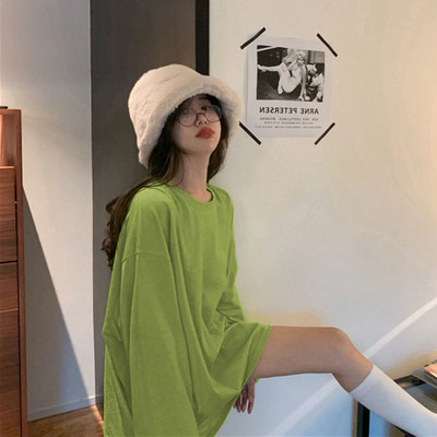 Noul tricou de primăvară vară tricou lung pentru femei Kawaii tricouri femei 2022 toamnă solid tricou supradimensionat alb cu mânecă lungă