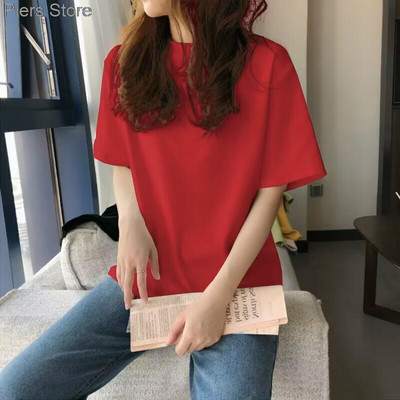 Noul tricou de primăvară vară tricou lung pentru femei Kawaii tricouri femei 2022 toamnă solid tricou supradimensionat alb cu mânecă lungă