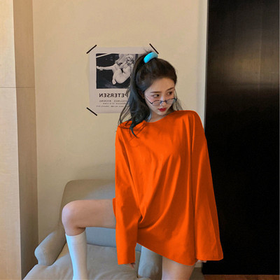 Noul tricou de primăvară vară tricou lung pentru femei Kawaii tricouri femei 2022 toamnă solid tricou supradimensionat alb cu mânecă lungă