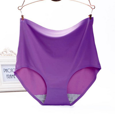 Dámske bezšvové nohavičky Plus Size, ľadovo hodvábne, hladké a mäkké, sexi spodná bielizeň s vysokým pásom, ultratenké priedušné nohavičky 50-100 kg