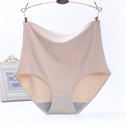 Dámske bezšvové nohavičky Plus Size, ľadovo hodvábne, hladké a mäkké, sexi spodná bielizeň s vysokým pásom, ultratenké priedušné nohavičky 50-100 kg