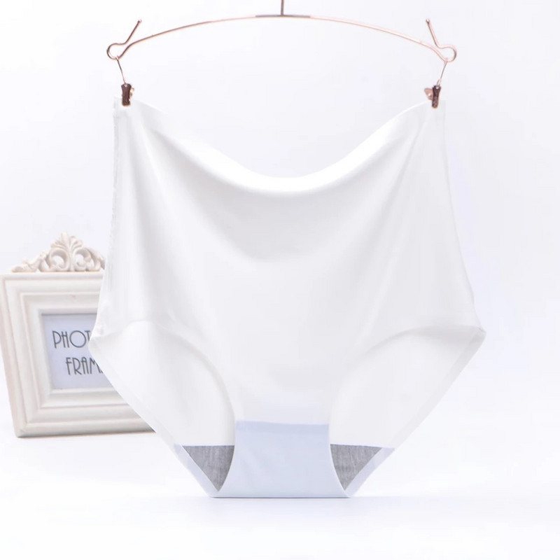 Dámske bezšvové nohavičky Plus Size, ľadovo hodvábne, hladké a mäkké, sexi spodná bielizeň s vysokým pásom, ultratenké priedušné nohavičky 50-100 kg