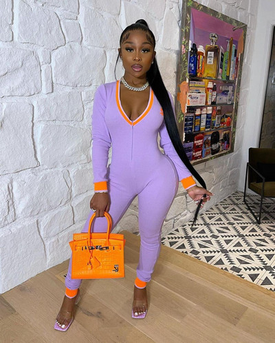 Dámsky overal s farebným patchworkovým výstrihom do V, dlhý, dámsky overal, outdoorové oblečenie