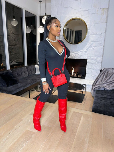 Dámsky overal s farebným patchworkovým výstrihom do V, dlhý, dámsky overal, outdoorové oblečenie