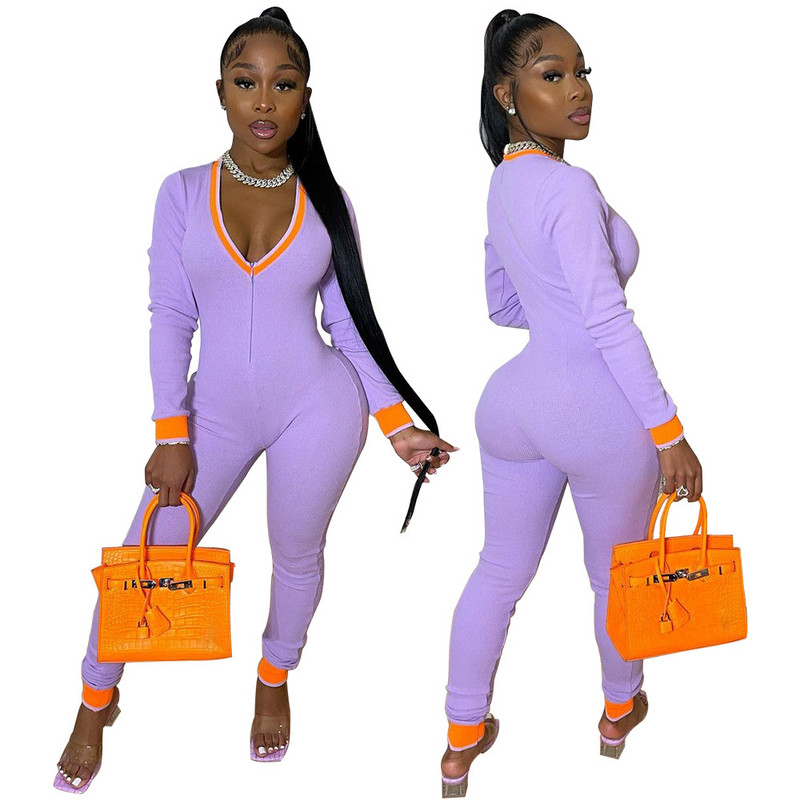 Dámsky overal s farebným patchworkovým výstrihom do V, dlhý, dámsky overal, outdoorové oblečenie