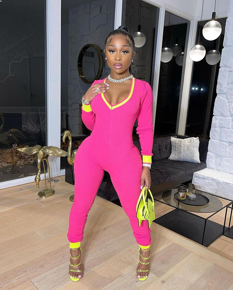 Dámsky overal s farebným patchworkovým výstrihom do V, dlhý, dámsky overal, outdoorové oblečenie