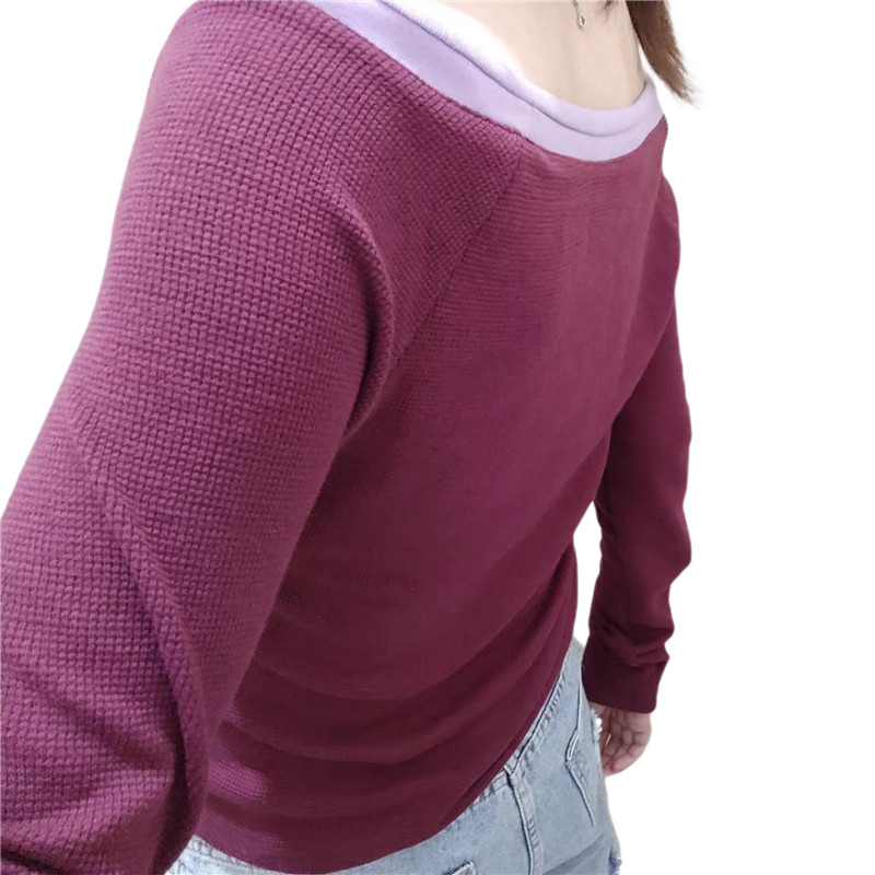 Xingqing Fairy Grunge Top y2k Vintage estetic mozaic tricou cu mânecă lungă cu umeri anii 2000 haine pentru femei Casual Streetwear