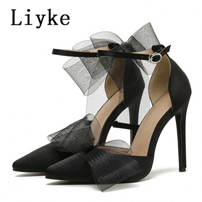Liyke 2023, nove svilene mašne, elegantne ženske cipele za vjenčanje, seksi špicaste cipele s visokim petama, sandale na visoke pete, sandale na štikle Mujer