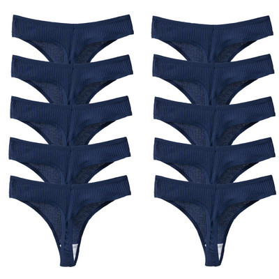 TrowBridge 10PCS/Set Ženske gaćice Pamučno prugasto donje rublje Seksi sportske tange Donje rublje Meke, udobne G-žice Vruće T-nazadi