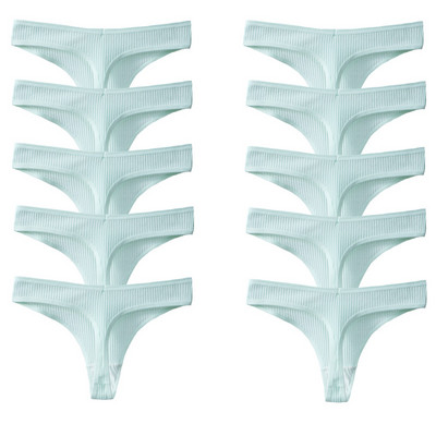 TrowBridge 10PCS/Set Ženske gaćice Pamučno prugasto donje rublje Seksi sportske tange Donje rublje Meke, udobne G-žice Vruće T-nazadi