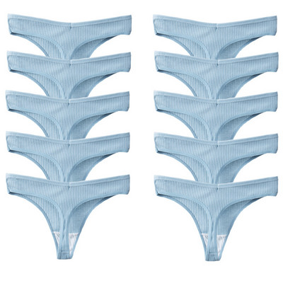 TrowBridge 10PCS/Set Ženske gaćice Pamučno prugasto donje rublje Seksi sportske tange Donje rublje Meke, udobne G-žice Vruće T-nazadi