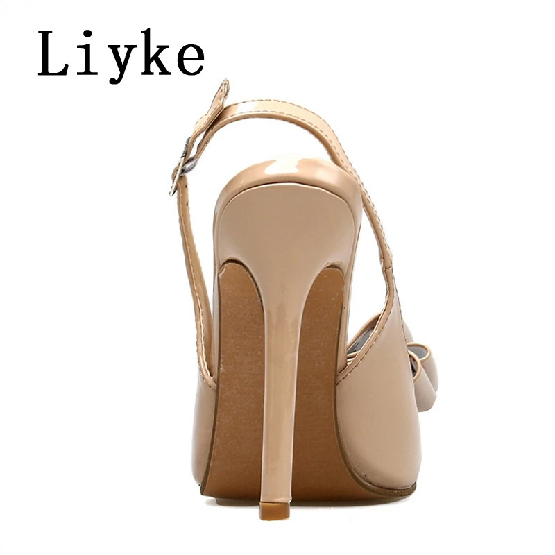 Liyke 2023 Nové topánky Lodičky Dámske Módne PU Kožené Motýlí Uzol Sexy Špičaté Toe Stripper Podpätky Párty Šaty Dámske Sandále
