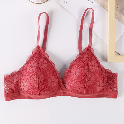 Čipkasti grudnjaci s cvjetnim uzorkom za žene Seksi donje rublje Beauty Back Duboki V grudnjak bez žice Tanko donje rublje Push up grudnjak Ženski grudnjak