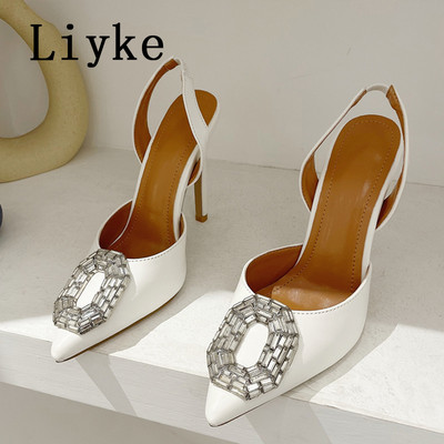 Liyke 2023, nove modne ženske cipele sa vještim kamenčićima, kristalne kopče, svilene špicaste cipele s visokim petama, cipele za maturalnu zabavu, dame