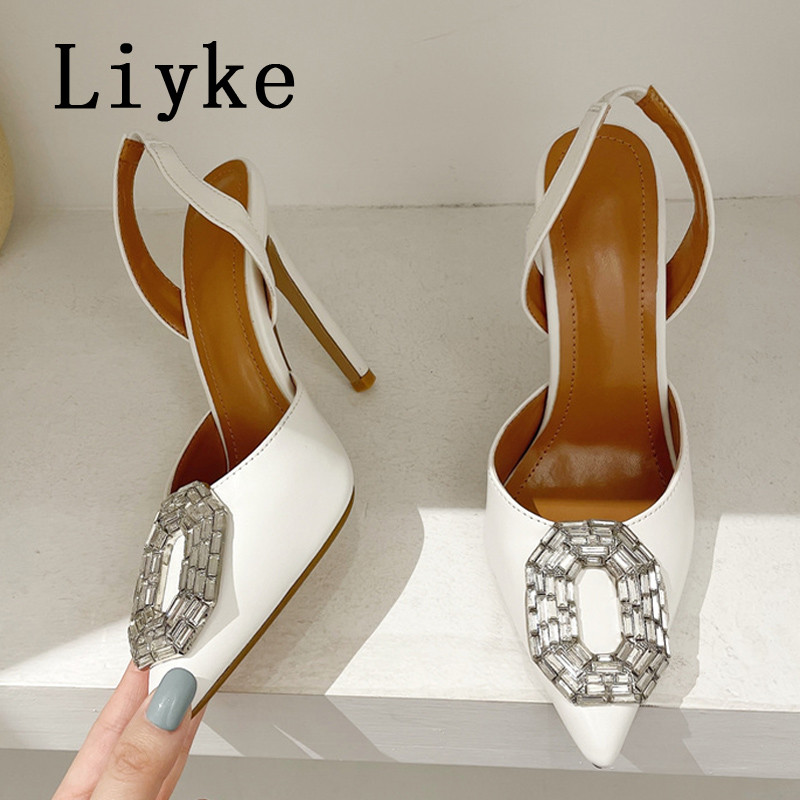 Liyke 2023, nove modne ženske cipele sa vještim kamenčićima, kristalne kopče, svilene špicaste cipele s visokim petama, cipele za maturalnu zabavu, dame