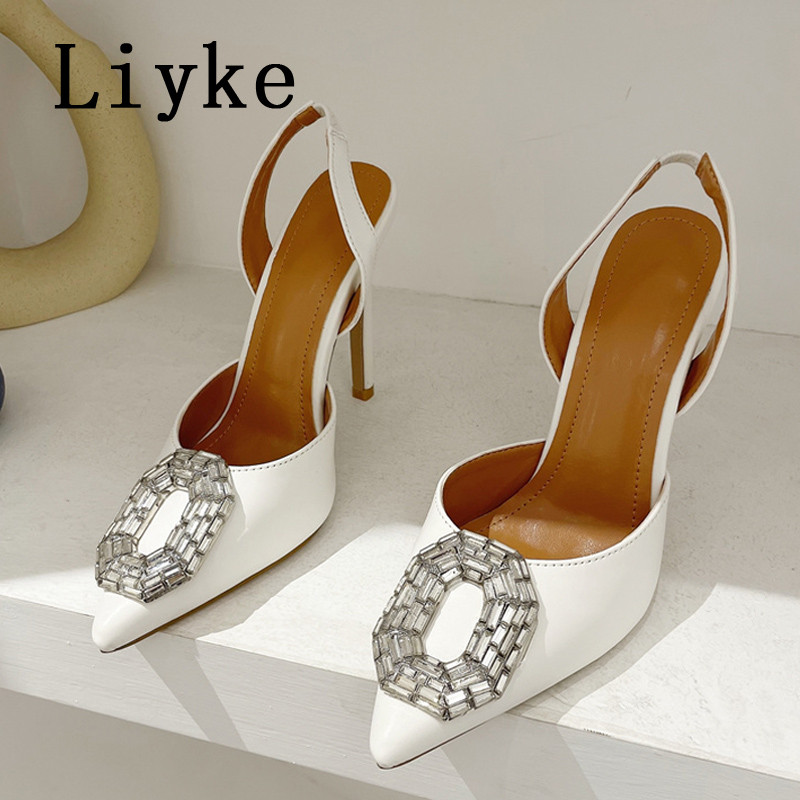 Liyke 2023, nove modne ženske cipele sa vještim kamenčićima, kristalne kopče, svilene špicaste cipele s visokim petama, cipele za maturalnu zabavu, dame