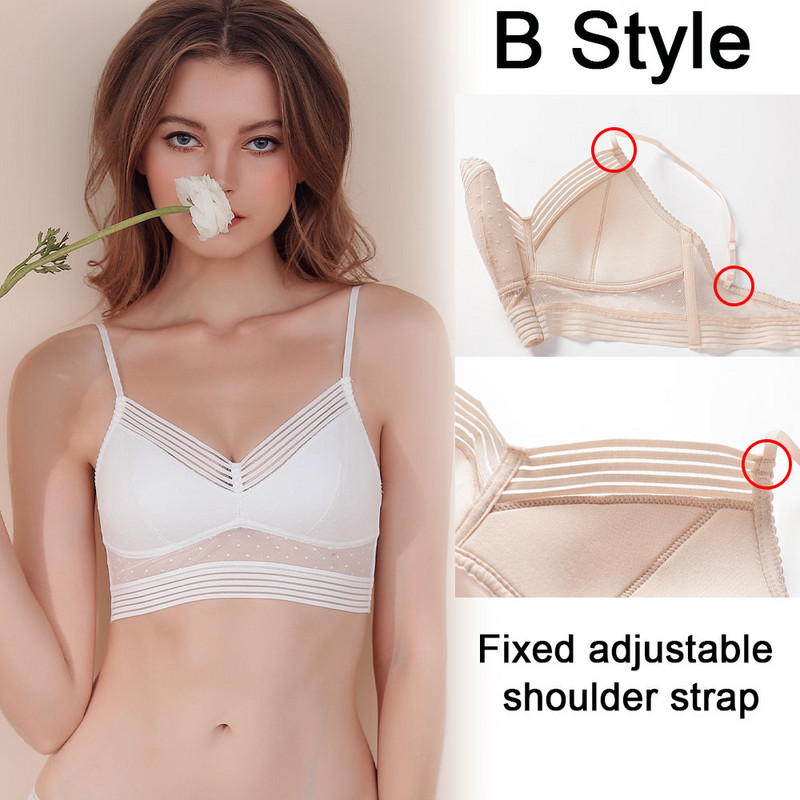 Sutien sexy fără spate din dantelă Deep U Back Back Bralette cupa subțire Sutien Halter moale, fără sudură, elastic, lenjerie de corp Tank Tops Encaje Mujer