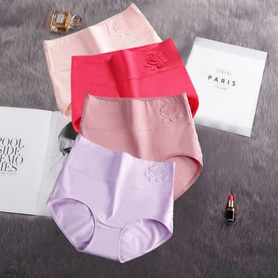 4 ks bavlnené nohavičky dámske spodné prádlo s vysokým pásom, brušné nohavičky plus veľkosti, dievčenské dámske bezšvové nohavičky, sexy spodná bielizeň pre dámy