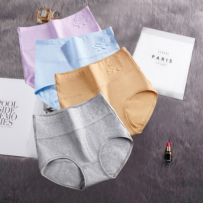 4 ks bavlnené nohavičky dámske spodné prádlo s vysokým pásom, brušné nohavičky plus veľkosti, dievčenské dámske bezšvové nohavičky, sexy spodná bielizeň pre dámy