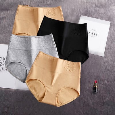 4 ks bavlnené nohavičky dámske spodné prádlo s vysokým pásom, brušné nohavičky plus veľkosti, dievčenské dámske bezšvové nohavičky, sexy spodná bielizeň pre dámy