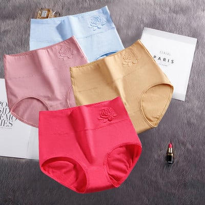 4 ks bavlnené nohavičky dámske spodné prádlo s vysokým pásom, brušné nohavičky plus veľkosti, dievčenské dámske bezšvové nohavičky, sexy spodná bielizeň pre dámy