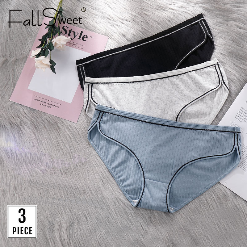 FallSweet 3 buc/pachet! Chiloți Bumbac pentru Femei Slip Moale Marime Plus Lenjerie Sexy Lenjerie Fată Femei