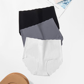 Augstas sieviešu apakšbiksītes Ledus zīda bezšuvju liela izmēra sieviešu apakšveļa viļņotas malas, mīkstas gurnus paceļamas sieviešu biksītes ķermeņa formas veļa