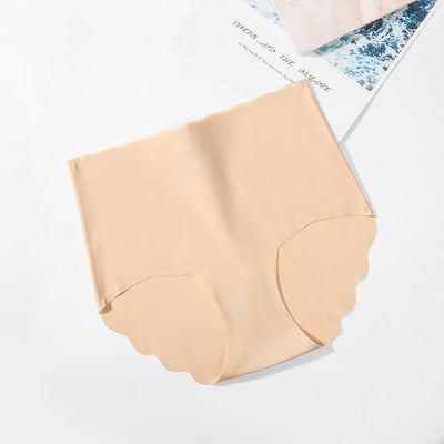 Augstas sieviešu apakšbiksītes Ledus zīda bezšuvju liela izmēra sieviešu apakšveļa viļņotas malas, mīkstas gurnus paceļamas sieviešu biksītes ķermeņa formas veļa