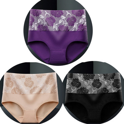 Chiloți din bumbac, 3 buc/lot, lenjerie de corp pentru femei, talie înaltă, pentru abdomen, chiloți de recuperare postpartum pentru femei